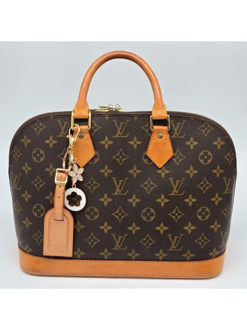 Authentic Louis Vuitton Luggage Tag with Unbranded Keycharm, Keychain 15-122825
